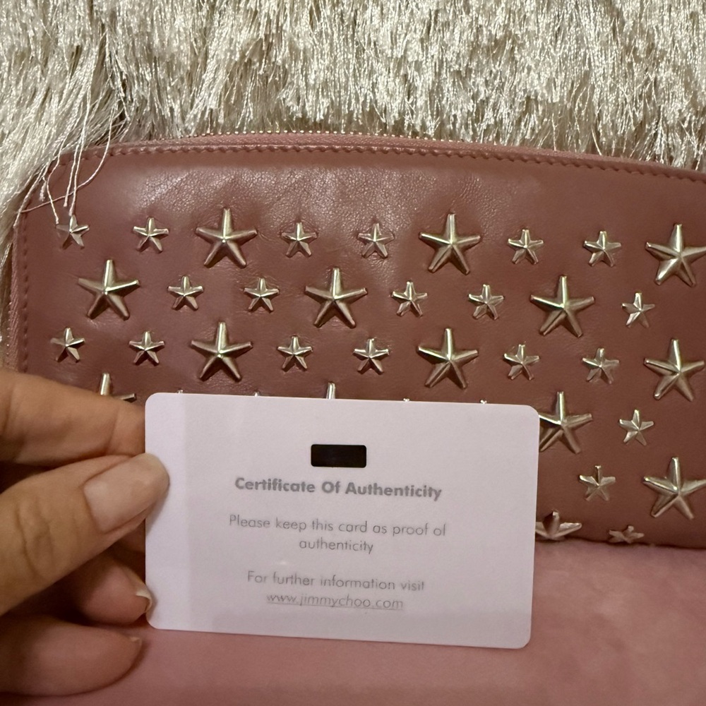 Authentic Jimmy Choo Mauve Wallet With Silver Sta… - image 6